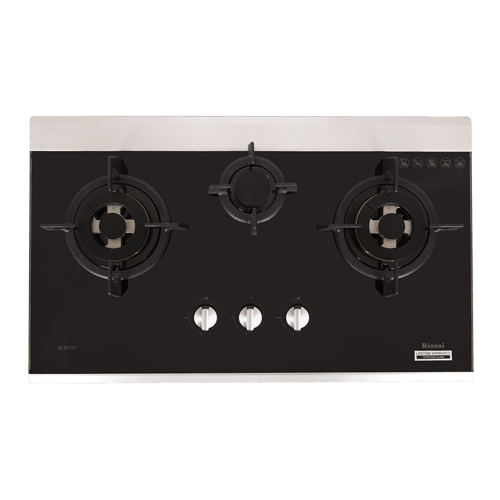 RB-7503D Black Tempered Glass Three Burner Top