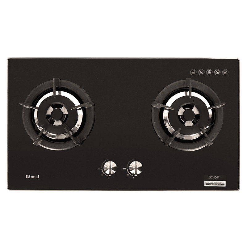 RB-2GHC (BK) Two Burner Tempered Glass Top